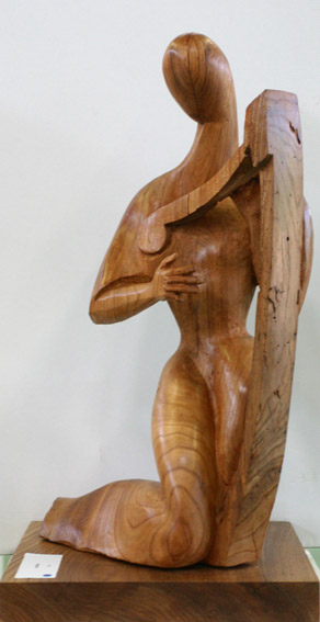 Harpiste Sculpture de Michel Ferré