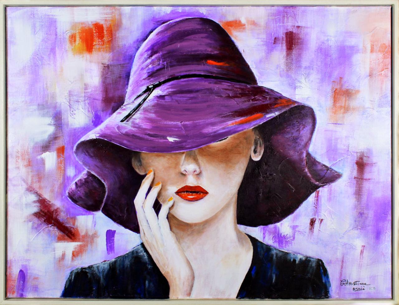 11 Femme au chapeau - Acrylique de Christiane ASSIE