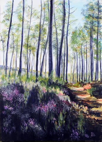 16.Forêt Landaise . Acrylique d'e Pierrette Brunet