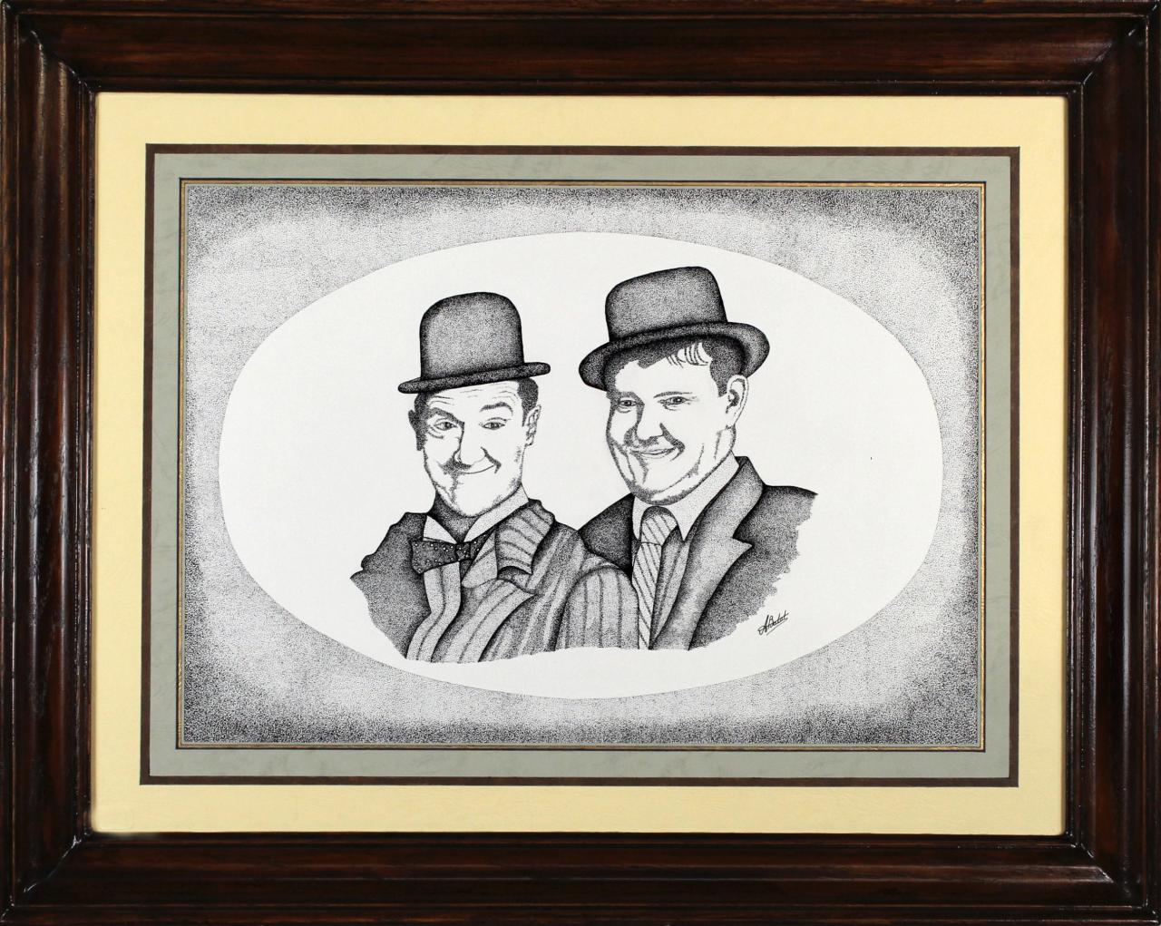 20 Laurel et Hardy. Encre de BATUT André