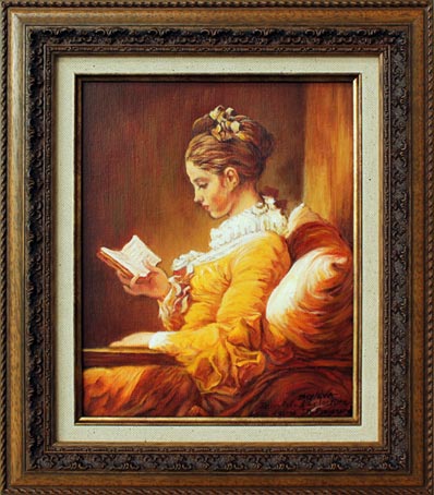 28. Jeune fille à sa lecture (d'après J. H. Fragonard) . Huile