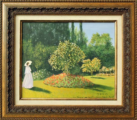 29. Dame au jardin (d'après Claude Monet) . Huile