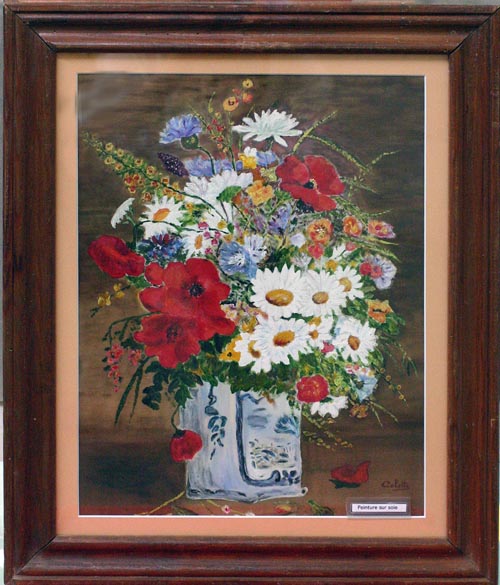 Bouquet Champêtre               Peinture sur soie de Colette Delpech