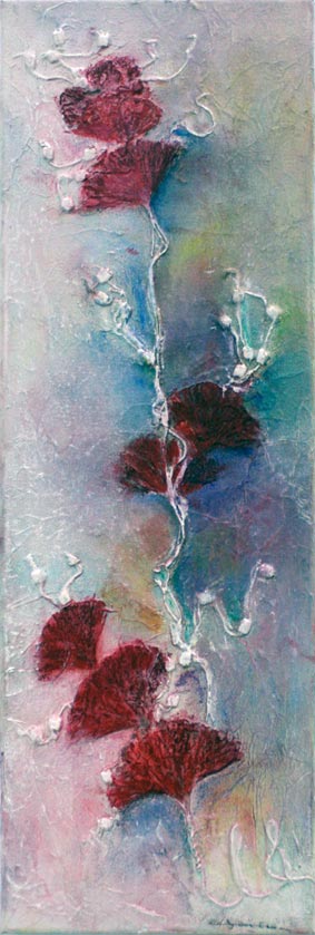 Fleurs Rouges  Pastel gras de Carmen Soulié