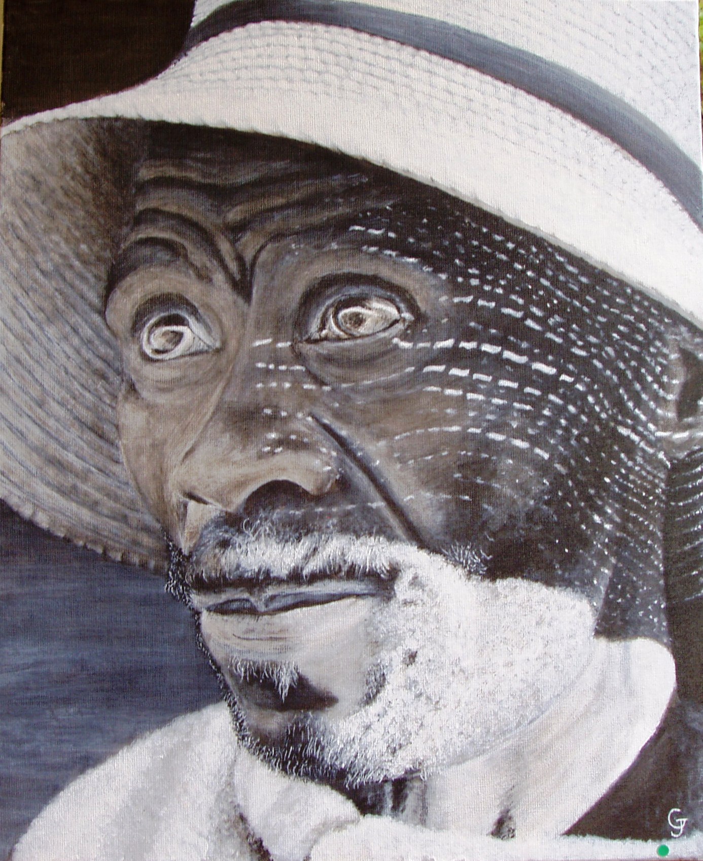 Gonzalez Jacques-2ième prix acrylique-Africain au chapeau