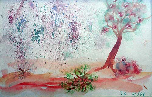 L'arbre coloré    Aquarelle de Thomas Girme