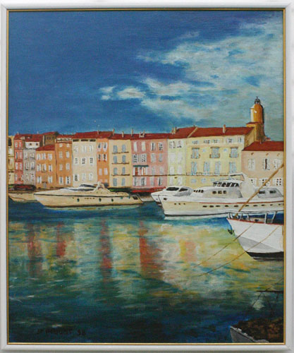 Le Port de St Tropez  Acrylique de Jean-Pierre Piquot
