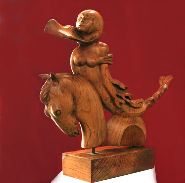 Ondine   Sculpture (Cèdre) de Michel Ferré