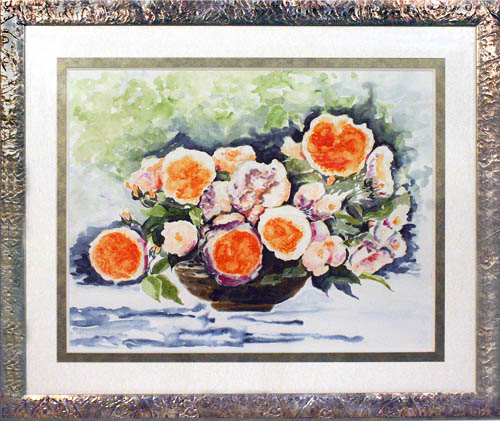 Roses Auquest Anciennes Aquarelle de Barbara Kryvovias