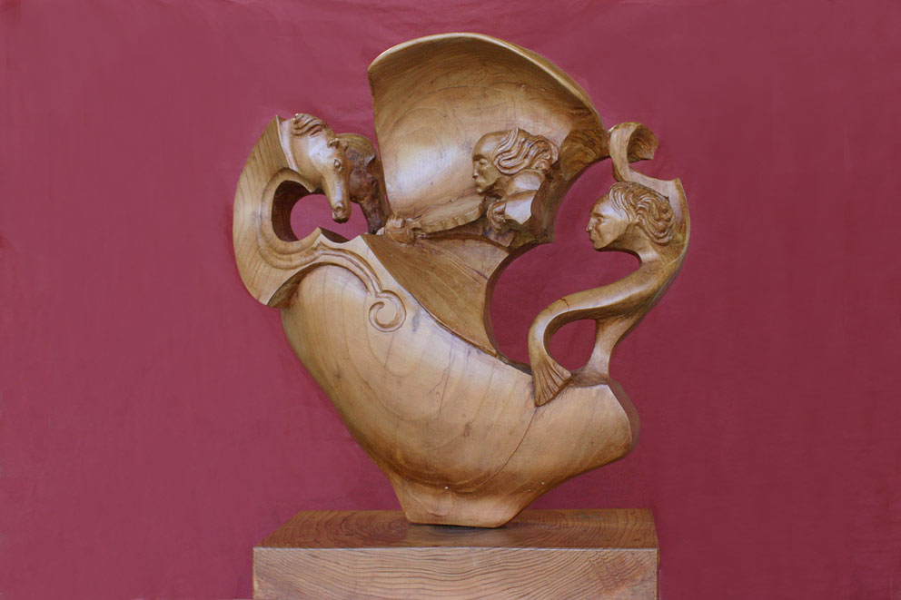 Violonade Sculpture (cèdre) de Michel Ferr